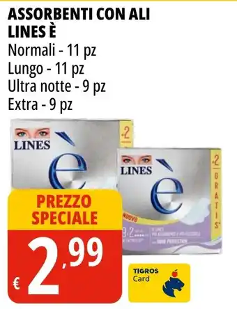 Tigros ASSORBENTI CON ALI LINES È offerta