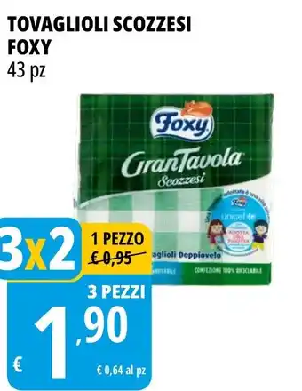 Tigros TOVAGLIOLI SCOZZESI FOXY 43 pz offerta