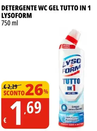 Tigros DETERGENTE WC GEL TUTTO IN 1 LYSOFORM 750 ml offerta