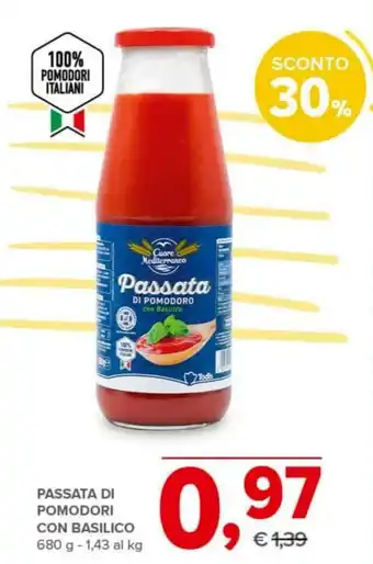 Todis PASSATA DI POMODORI CON BASILICO 680 g offerta