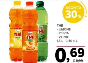 Todis THÈ - LIMONE - PESCA - VERDE 1,5 l offerta
