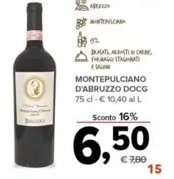 Todis MONTEPULCIANO D'ABRUZZO DOCG 75 cl offerta