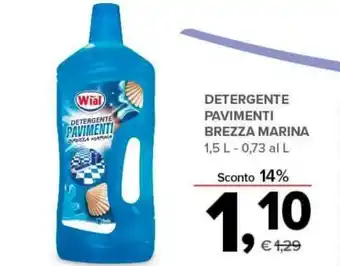 Todis DETERGENTE PAVIMENTI BREZZA MARINA 1,5 l offerta