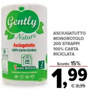 Todis ASCIUGATUTTO MONOROTOLO 200 STRAPPI 100% CARTA RICICLATA offerta