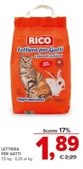 Todis LETTIERA PER GATTI 7,5 kg offerta