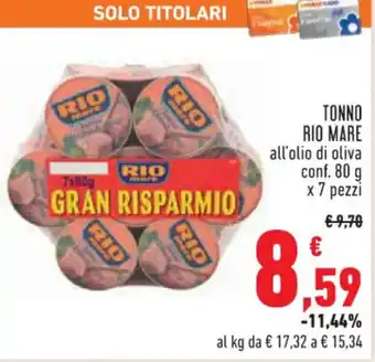 Conad Superstore TONNO RIO MARE all'olio di oliva conf. 80 g x 7 pezzi offerta