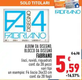 Conad Superstore ALBUM DA DISEGNO, BLOCCO DA DISEGNO FABRIANO offerta