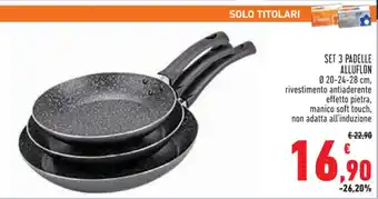 Conad Superstore SET 3 PADELLE ALLUFLON Ø 20-24-28 cm offerta