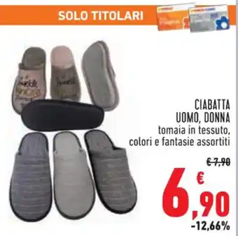 Conad Superstore CIABATTA UOMO, DONNA tomaia in tessuto, colori e fantasie assortiti offerta
