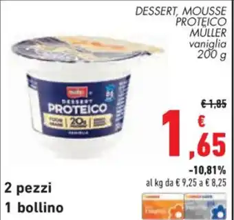 Conad Superstore DESSERT, MOUSSE PROTEICO MÜLLER vaniglia 200 g offerta