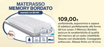 Ipercoop MATERASSO MEMORY BORDATO esempio: cm 80x190 offerta