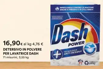 Ipercoop DETERSIVO IN POLVERE PER LAVATRICE DASH 71 misurini, 3,55 kg offerta