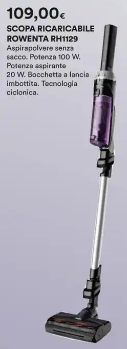 Ipercoop SCOPA RICARICABILE ROWENTA RH1129 offerta