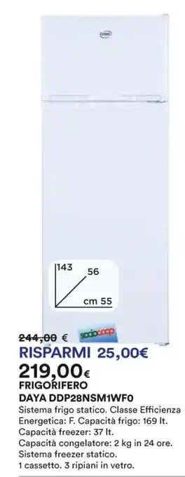 Ipercoop FRIGORIFERO DAYA DDP28NSM1WFO offerta