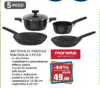 BATTERIA DI PENTOLE MAGNOLIA 5 PEZZI