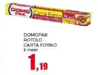 Happy Casa DOMOPAK ROTOLO CARTA FORNO 8 metri offerta