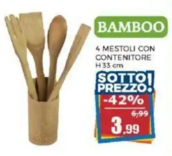 Happy Casa 4 MESTOLI CON CONTENITORE H 33 cm offerta