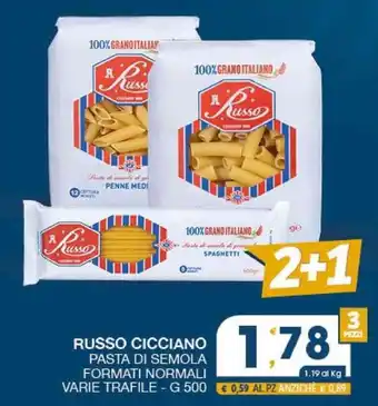 RUSSO CICCIANO PASTA DI SEMOLA FORMATI NORMALI VARIE TRAFILE - G 500