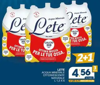 SeBón Supermercati LETE ACQUA MINERALE EFFERVESCENTE NATURALE L 1,5 X 6 offerta