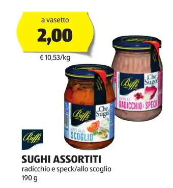 ALDI Biffi SUGHI ASSORTITI radicchio e speck/allo scoglio 190 g offerta