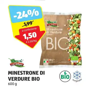 ALDI Freschi di Campo MINESTRONE DI VERDURE BIO 600 g offerta