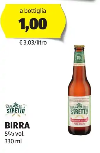 ALDI BIRRA DELLO STRETTO BIRRA 5% vol. 330 ml offerta