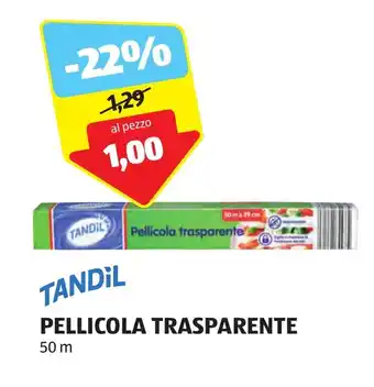 ALDI TANDIL PELLICOLA TRASPARENTE 50 m offerta