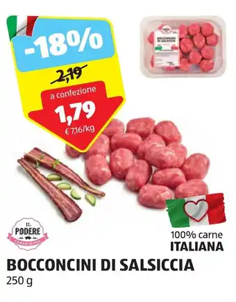 ALDI IL PODERE BOCCONCINI DI SALSICCIA 250 g offerta