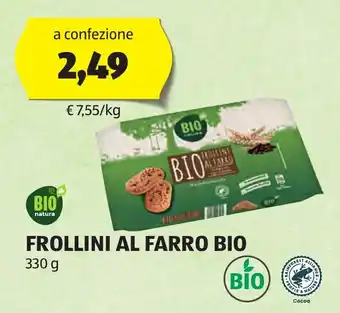ALDI BIO natura FROLLINI AL FARRO BIO 330 g offerta