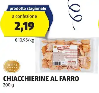 ALDI FINEST BAKERY CHIACCHIERINE AL FARRO 200 g offerta