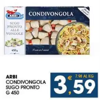SeBón Supermercati ARBI CONDIVONGOLA SUGO PRONTO G 450 offerta