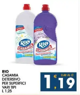 SeBón Supermercati RIO CASAMIA DETERSIVO PER SUPERFICI VARI TIPI L 1,25 offerta