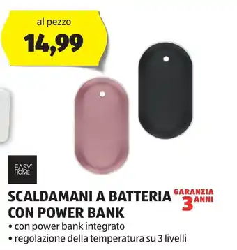ALDI EASY HOME SCALDAMANI A BATTERIA CON POWER BANK offerta