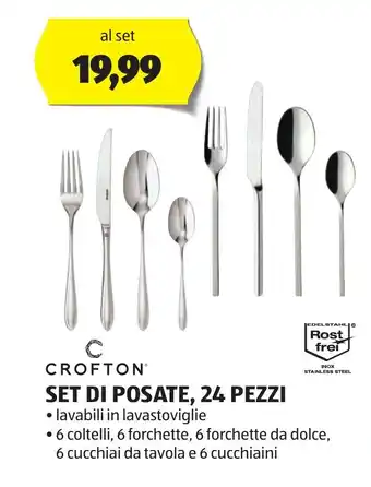 ALDI CROFTON SET DI POSATE, 24 PEZZI offerta
