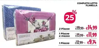 Franzy's COMPLETO LETTO FLANELLA 1 Piazza offerta