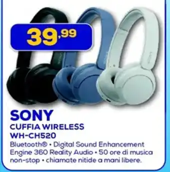 Euronics SONY CUFFIA WIRELESS WH-CH520 offerta