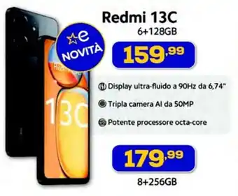 Euronics Redmi 13C 6+128GB offerta