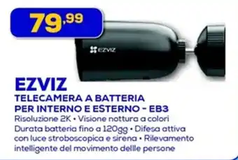 Euronics EZVIZ TELECAMERA A BATTERIA PER INTERNO E ESTERNO - EB3 offerta