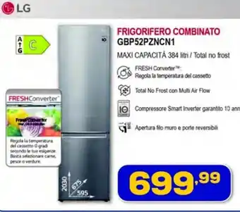 Euronics LG FRIGORIFERO COMBINATO GBP52PZNCN1 offerta