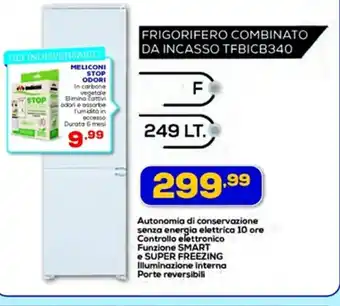 Euronics FRIGORIFERO COMBINATO DA INCASSO TFBICB340 offerta