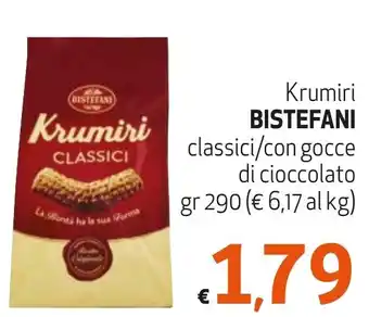 Maxi Supermercati Krumiri BISTEFANI classici/con gocce di cioccolato gr 290 offerta