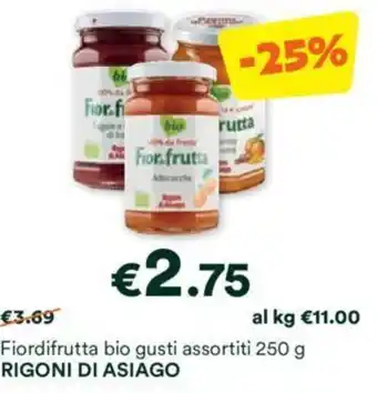 Fiordifrutta bio gusti assortiti 250 g RIGONI DI ASIAGO
