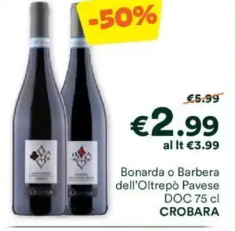Unes Bonarda o Barbera dell'Oltrepò Pavese DOC 75 cl CROBARA offerta