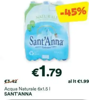 Unes Acqua Naturale 6x1.5 l SANT'ANNA offerta