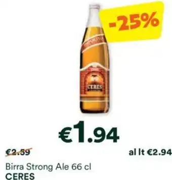 Unes Birra Strong Ale 66 cl CERES offerta
