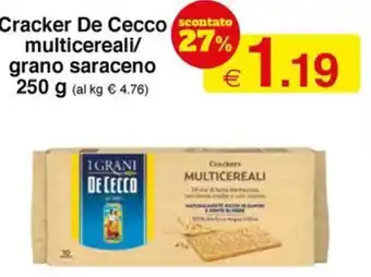 Sì con te Cracker De Cecco scontato multicereali/ grano saraceno 250 g offerta