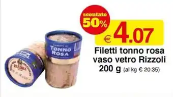 Sì con te Filetti tonno rosa vaso vetro Rizzoli 200 g offerta