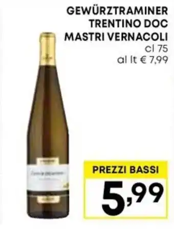 GEWÜRZTRAMINER TRENTINO DOC MASTRI VERNACOLI cl 75