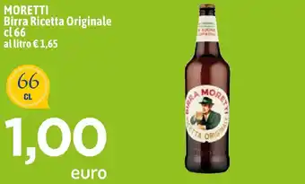 Hurrà MORETTI Birra Ricetta Originale cl 66 offerta