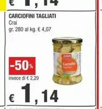 Crai Crai Carciofini Tagliati 280 G offerta